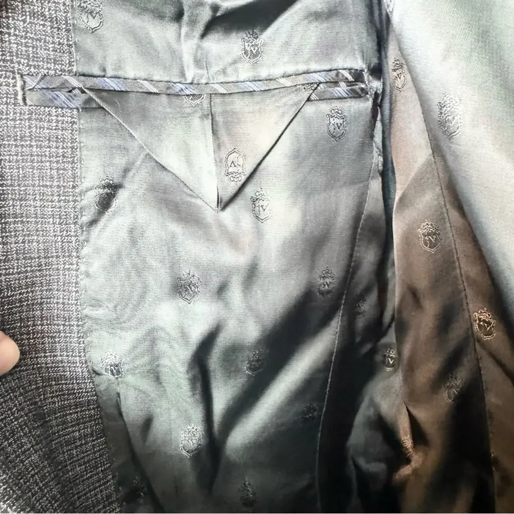 John Varvatos Men's Wool Sport Coat Blazer‎ Office Jacket Grey Pattern Size 36R